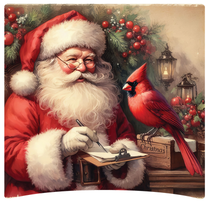 8" x 8" Santa Cardinal