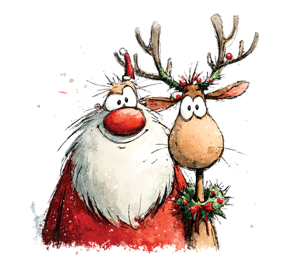 8" x 8" Santa Rudolph