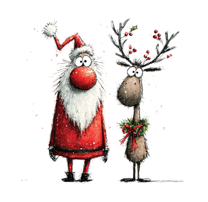 8" x 8" Santa Rudolph