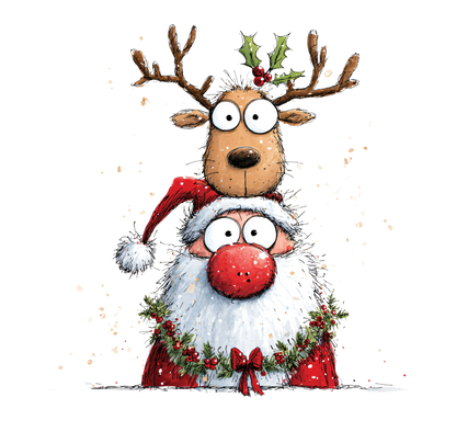 8" x 8" Santa Rudolph