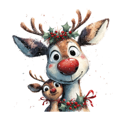 8" x 8" Santa Rudolph