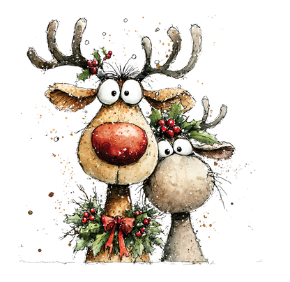 8" x 8" Santa Rudolph