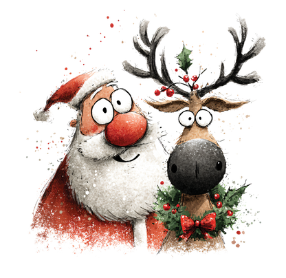 8" x 8" Santa Rudolph