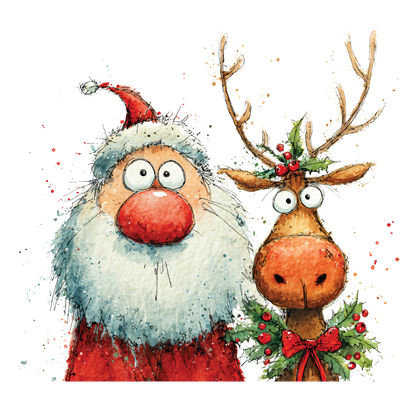 8" x 8" Santa Rudolph