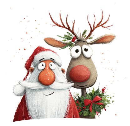 8" x 8" Santa Rudolph