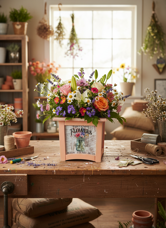 8" x 8" Plant Box Distressed