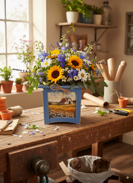 8" x 8" Plant Box Distressed